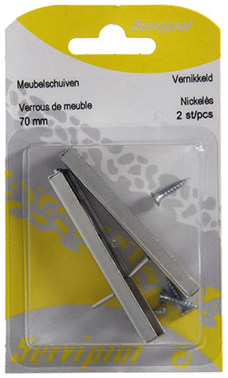 Mack 1013561 - 2 Möbelschubladen vernickelt a 70 - b 11,5 mm | 10 Stück
