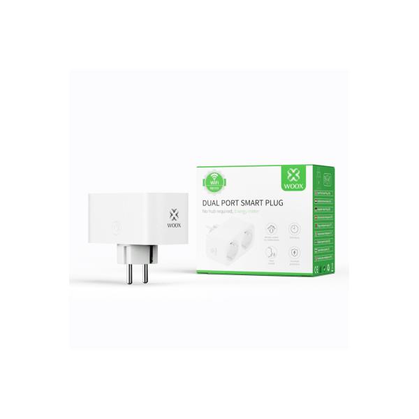 WOX WOX R6153 Smart Double Plug mit Energiemeter und Erdungsboden