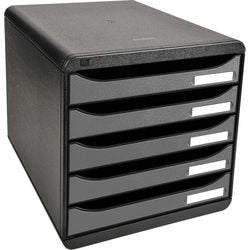 Kommode Exacompta Big Box Plus aus schwarzem, silbernem Kunststoff