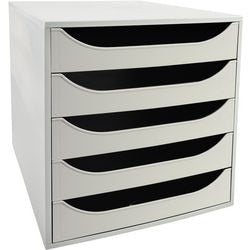 Kommode Exacompta Ecobox hellgrau, Kunststoff