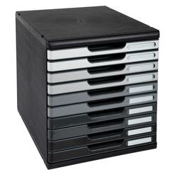 Kommode Exacompta Modulo schwarz, grauer Kunststoff