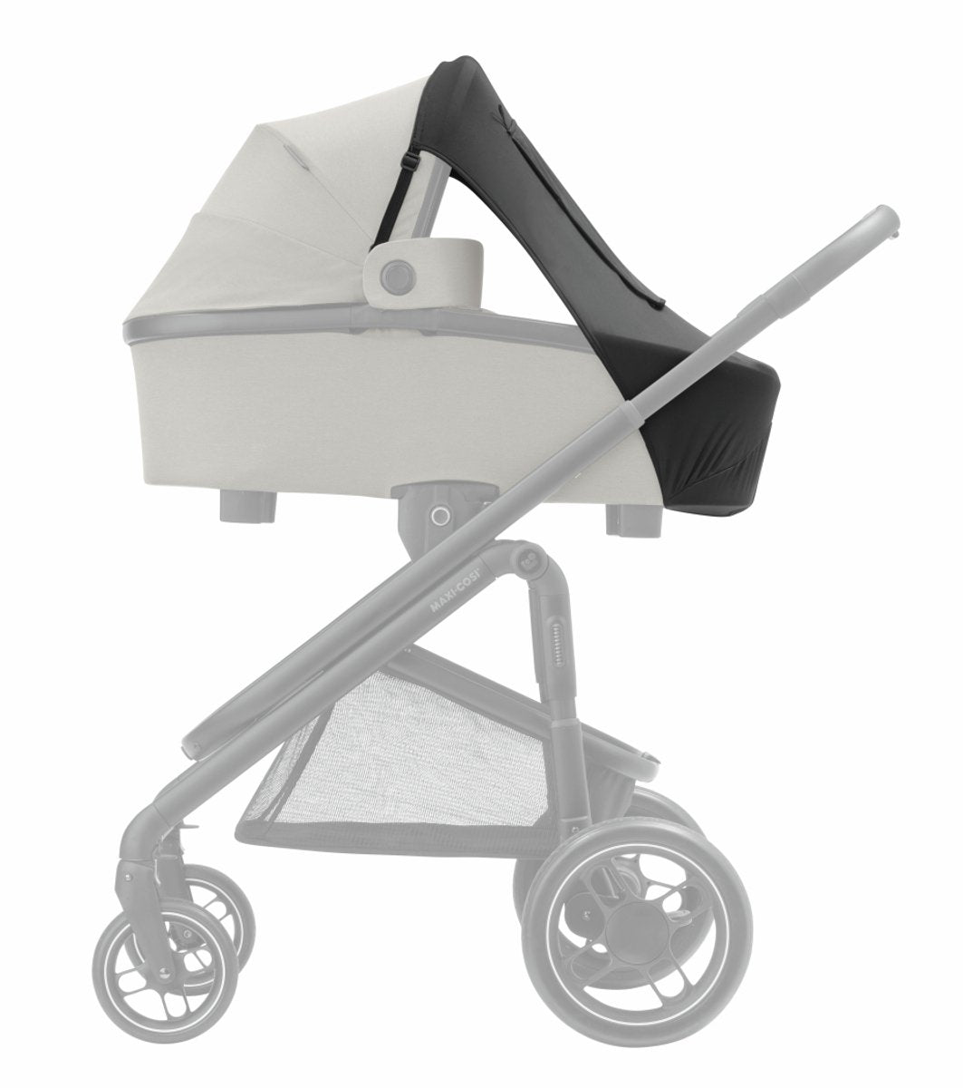 Maxi-Cosi-Sonnenschutz, kompatibel mit Babywannen, Kinderwagen und Babyschalen, UPF 50+ Schutz, mit Guckfenster, schützt das Baby vor der Sonne, vielseitig einsetzbar, schwarz