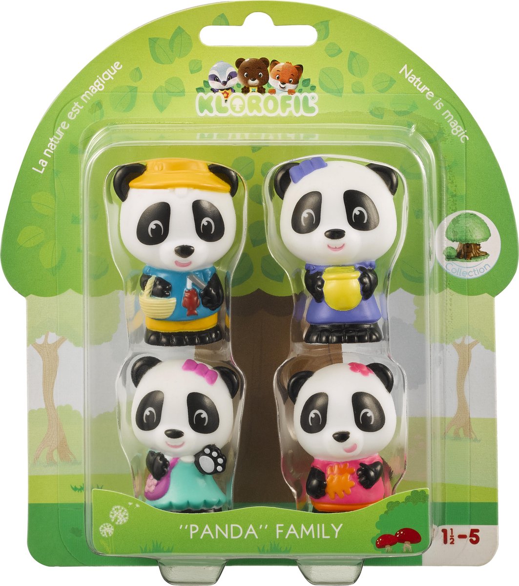 Klorofil das Panda-Familienspielset – Spielfiguren-Set – Familienfiguren – Kinderspielzeug – Bao, Jian, Tam und Poppy – ab 18 Monaten – 4-teilig