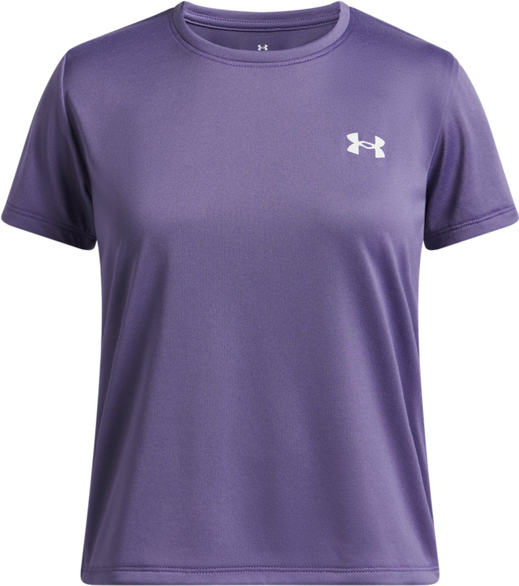 Under Armour ua tech ssc-ppl Mädchen-Sportshirt – Purple Luxury – Weiß