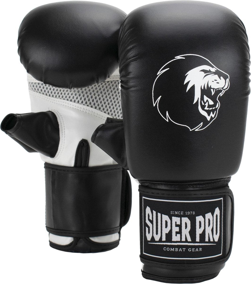 Super Pro Combat Gear Victor Boxsackhandschuhe schwarz und weiß klein