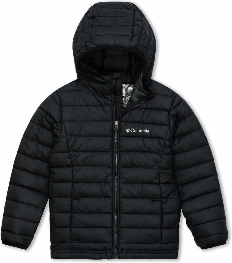 Columbia Powder Lite™ Jungen-Kapuzenjacke – Jungenjacke – gepolsterte Pufferjacke mit Kapuze – Größe XL – Schwarz
