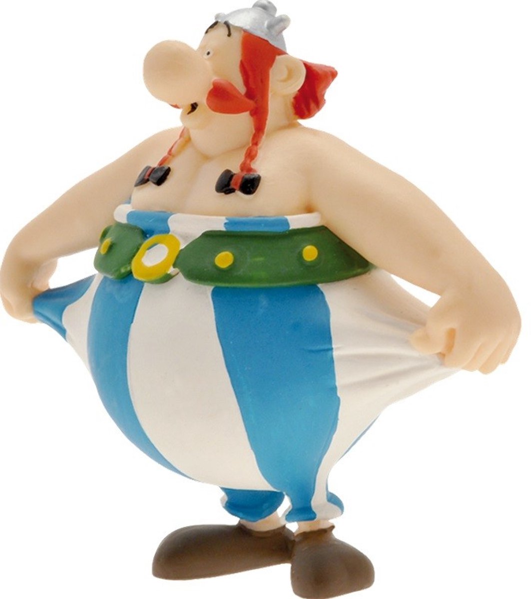 Plastoy Asterix Figur Obelix hält seine Hose 8 cm