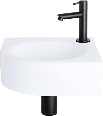 Differnz Cleo Brunnenset - Keramik - Hahn gerade mattschwarz - 30 x 30 x 10 cm
