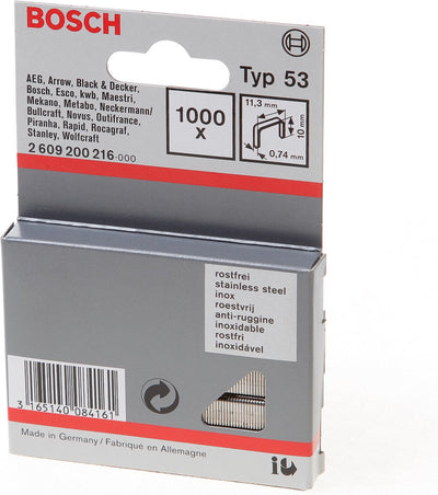 Bosch-Zubehör nicht mit Feindraht Typ 53 11,4 x 0,74 x 10 mm 1000 Stück - 2609200216