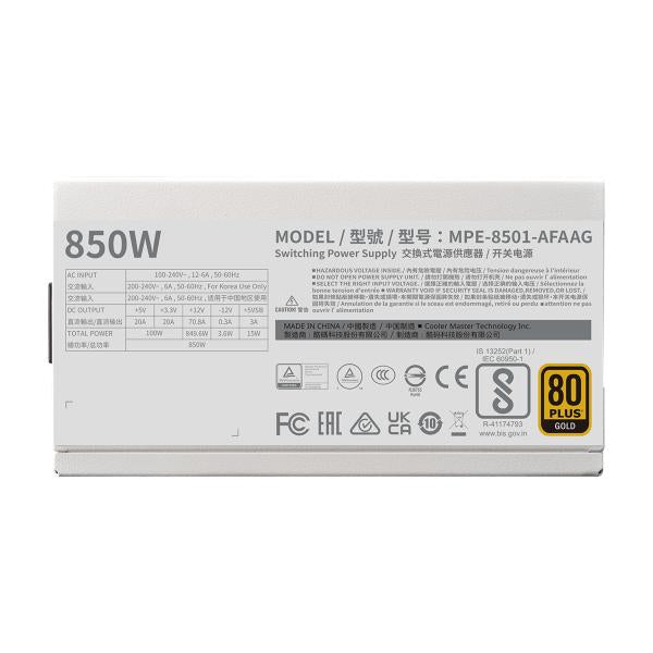 Cooler Master Cooler MPE-8501-Aage-3G MWE Gold V2 EU, 850W, ATX3.0, 12VHPWR, = 90%, 120 mm, Weiß