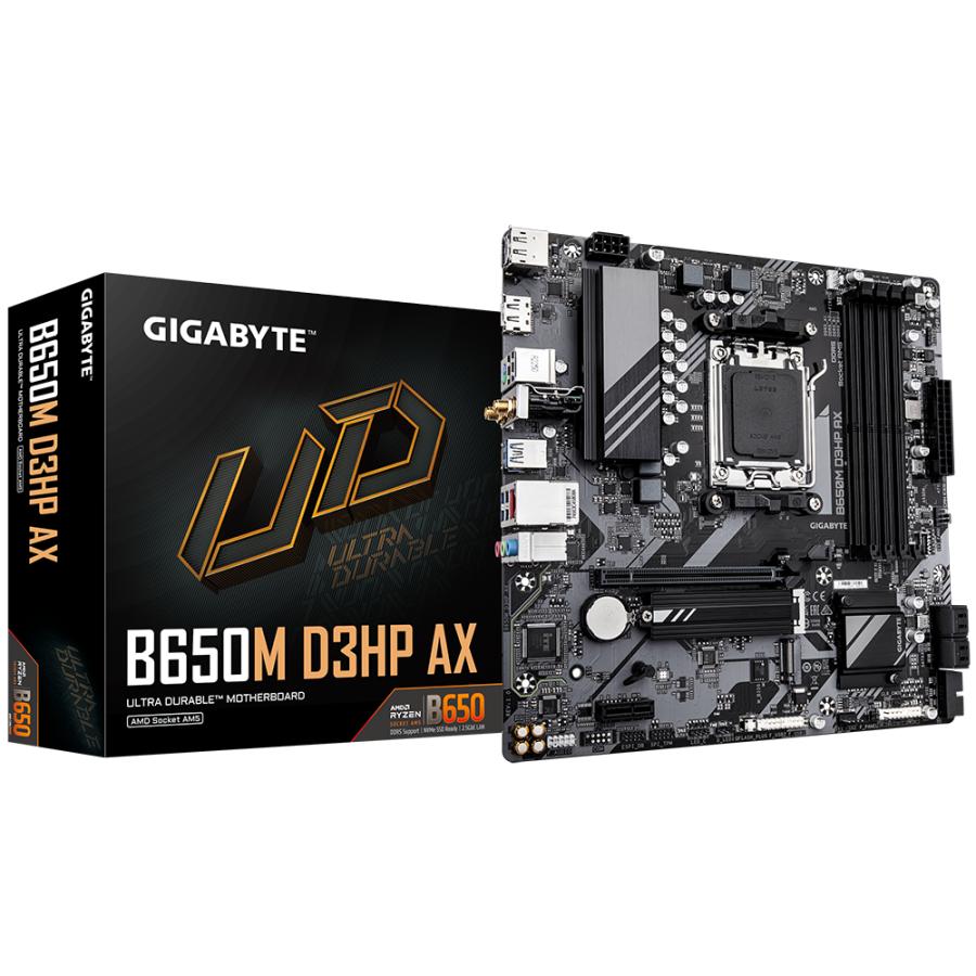 Gigabyte B650m D3HP AX B650M D3HP AX, AMD AM5, B650, DDR5, USB 3,2 Gen 1, 2,5 Gbe, Wi-Fi 6 ..
