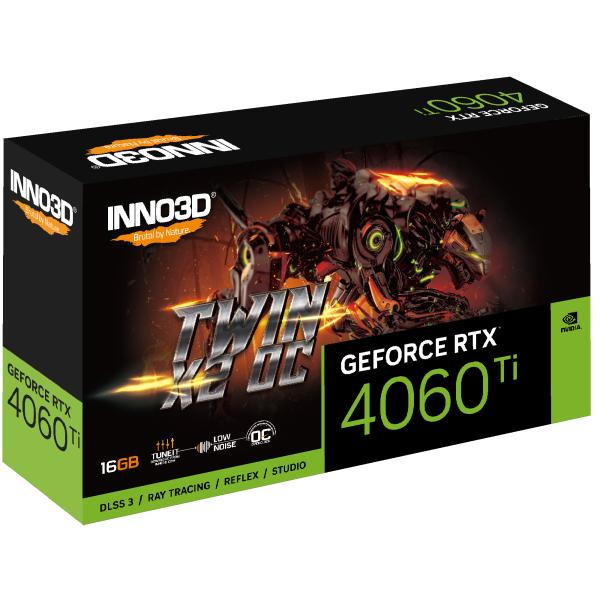 Inno3d Inno3d N406T2-16d6x-17805n Geforce RTX 4060 Ti Twin X2OC, 16 GB GDDR6, 128-Bit, 2595, 18 Gbit / s