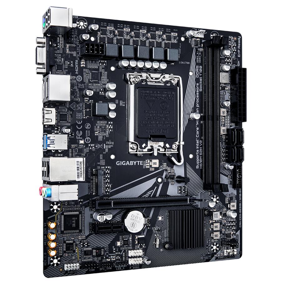Gigabyte Gigabyte H610m S2H V2 H610M S2H V2, Intel, LGA1700, DDR5 (5600MHz) GBE LAN, M.2, USB3.2 Gen 1 1