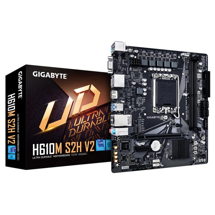 Gigabyte Gigabyte H610m S2H V2 H610M S2H V2, Intel, LGA1700, DDR5 (5600MHz) GBE LAN, M.2, USB3.2 Gen 1 1