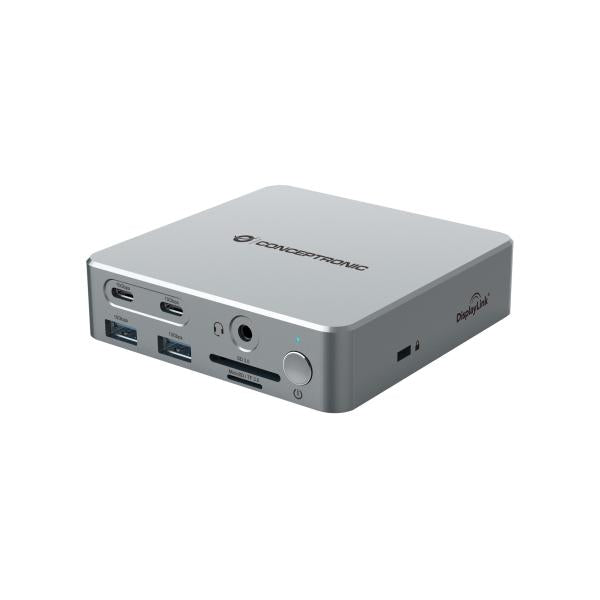 Conceptronic Concepttronic Donn25G 15-in-1 DisplayLink USB 3.2 Gen 2 Docking Station, Typ-C 10 Gbit / s, USB-A x2