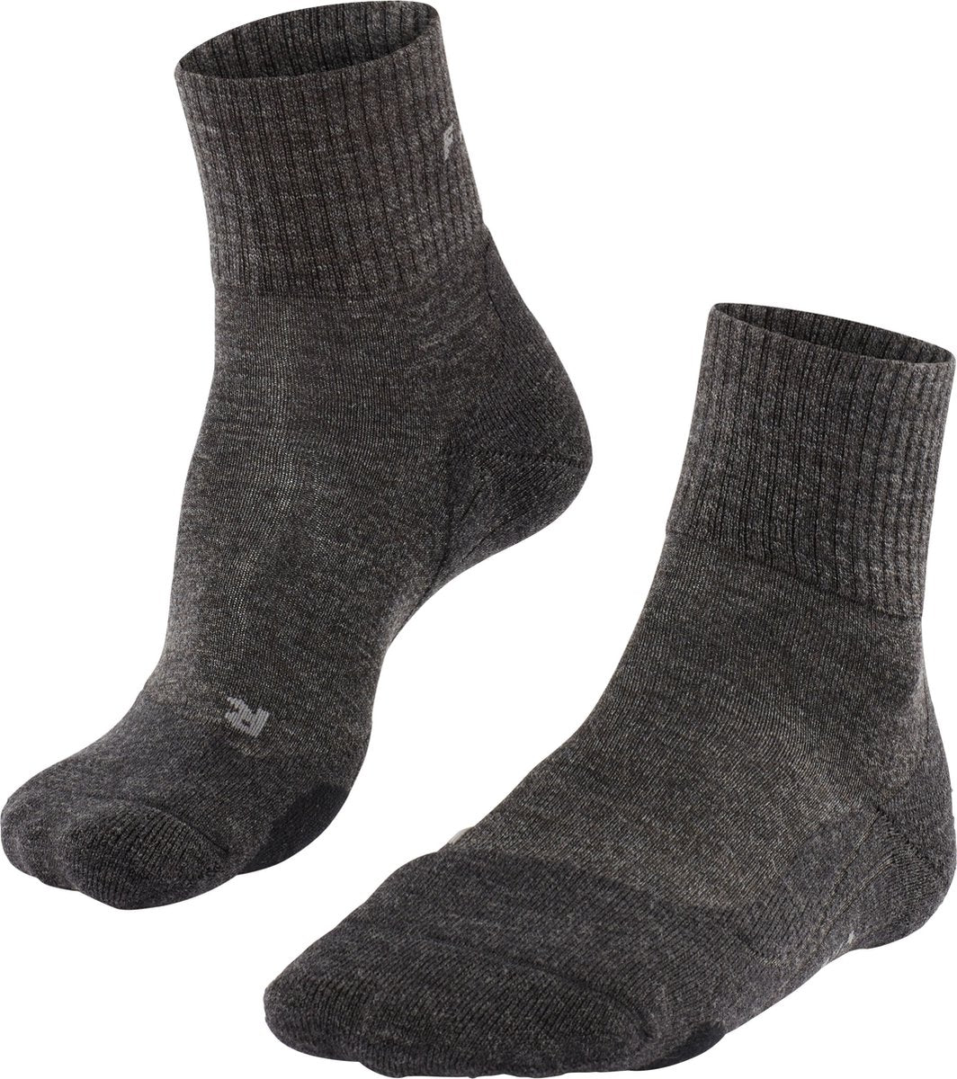 Falke TK2 Wool Short Anti-Blister Wandersocken aus dickem Woll-Funktionsmaterial Herren Grau - Größe 42-43