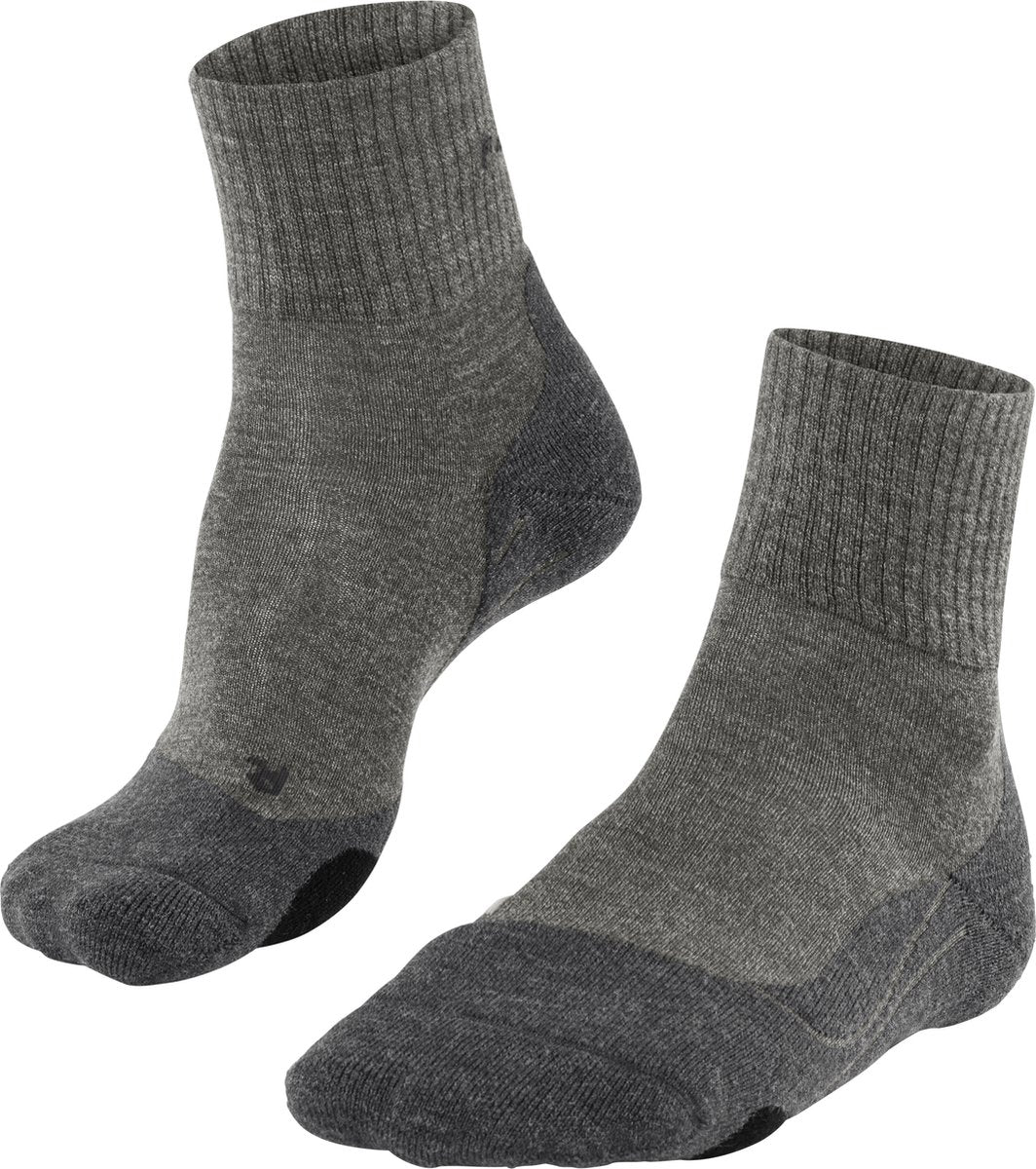 Falke TK2 Wolle kurze Wandersocken Anti-Blasen, mittlere Polsterung Merinowolle Sportsocken Herren Beige - Größe 44-45
