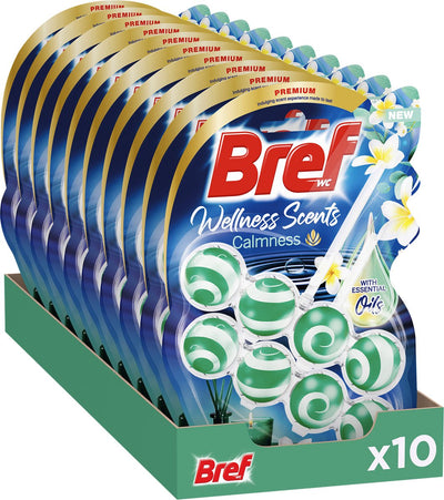 Bref – Wellness-Düfte – Ruhe – Toilettenblock – entspannendes Dufterlebnis – Vorteilspack – 10 x 2 Stück