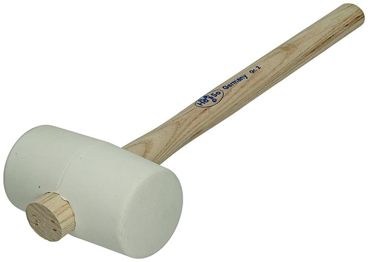 1011132 – weißer Gummihammer, Eschenstiel Nr. 2 113x65mm 520gr | 3 Stück