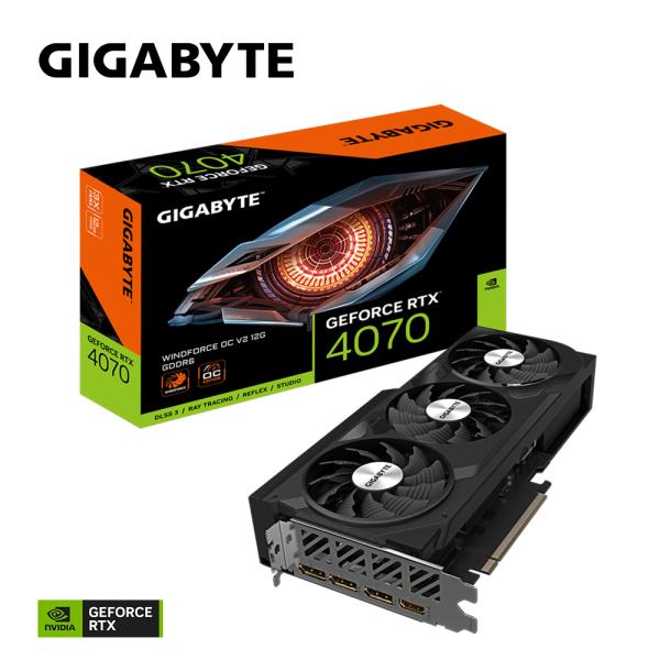 Gigabyte Gigabyte GV-n4070WF3OCV2-12GD Geforce RTX 4070 Windforce OC V2 12G, PCIE4.0, 12 GB, GDDR6.192bit