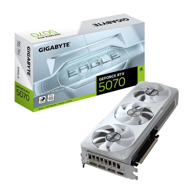 Gigabyte GV-N5070AGLEOC ICE-12GD GEFORCE RTX 5070 EAGLE OC ICE SFF 12G, 12 GB, GDDR7, 192 BIT