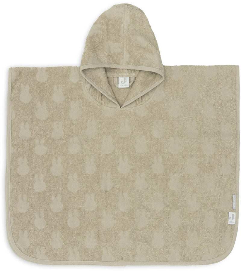 Jollein x Miffy – Badeponcho aus Babyfrottee – Badeumhang für Kinder mit Kapuze – Miffy-Jacquard – Olivgrün