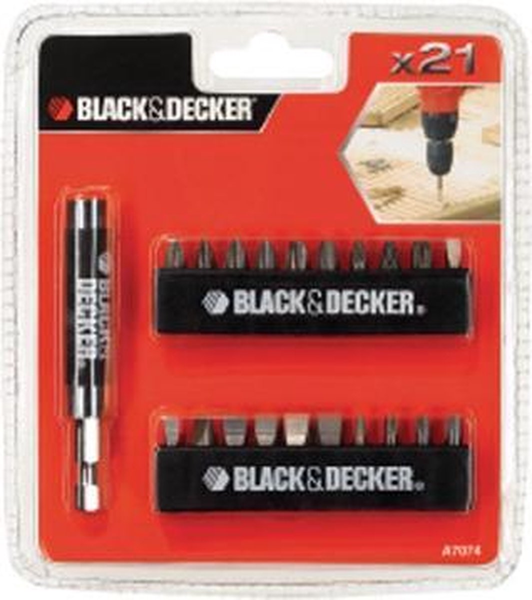 Black+decker a7074-xj – Schraubendreher-Bit-Set – 21-teilig – Magnethalter
