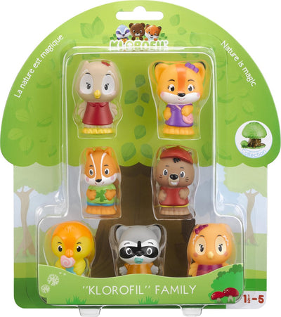 Klorofil Spielset die Familie – Spielfiguren Set aus 7 verschiedenen Puppen – Familienpuppen – Kinderspielzeug – ab 18 Monaten – 7-teilig