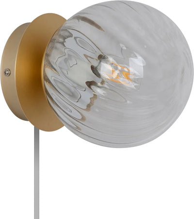 Nordlux Chisell Wandleuchte – E14 – klares Wirbelglas, Messing