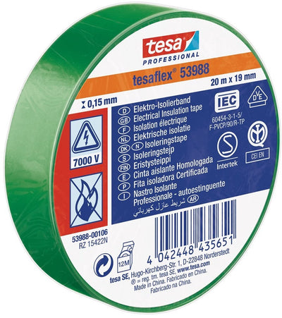 Tesa Professional 1064508 – Tesa 53988 Elektronik-Isolierband 20 m 19 mm grün | 10 Stück
