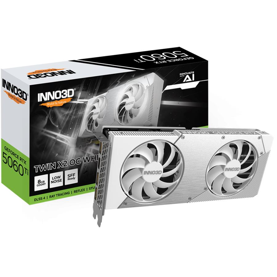 Inno3d n506t2-08d7x-193075w Geforce RTX ™ 5060 Ti 8 GB TWIN X2 OC Weiß