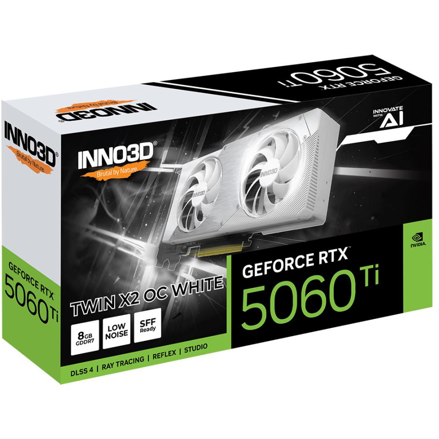 Inno3d n506t2-08d7x-193075w Geforce RTX ™ 5060 Ti 8 GB TWIN X2 OC Weiß