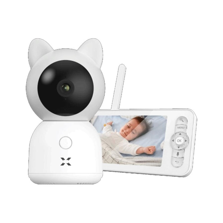 Xenon X7202 Smart Babykamera mit Monitor, Wi-Fi, 2,4 GHz, 3 MP, 2-Wege-Audio, SD, Weiß