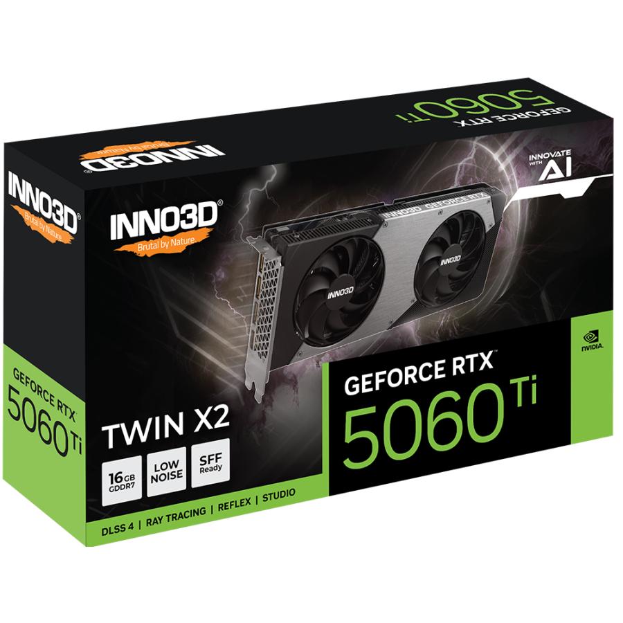 Inno3d N506T2-16d7-191073n Geforce RTX 5060 TI TWIN X2 16 GB, 16 GB, GDDR7, 128-BIT, 448 GB S., PCIE5