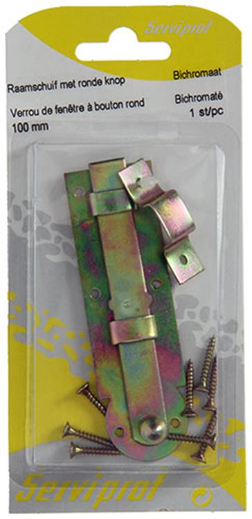 Mack 1014265 – Fensterschieber mit rundem Knopf, bichromatiert A 100 – B 25 mm | 5 Stück