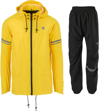 Agu Original Regenanzug Essential Schwarz Gelb