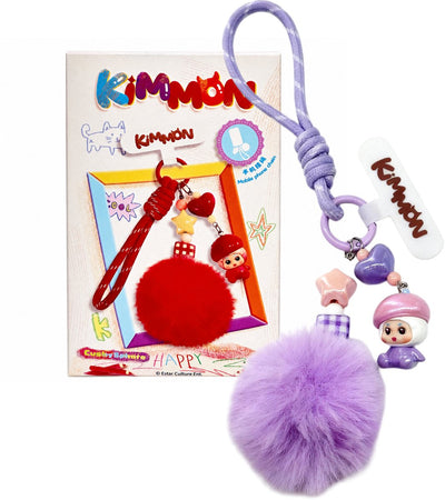 Kimmon – Serie „Herzrührende Momente“ – Blindbox-Kollektion – Mini-Taschentelefon-Schlüsselanhänger und Pompon