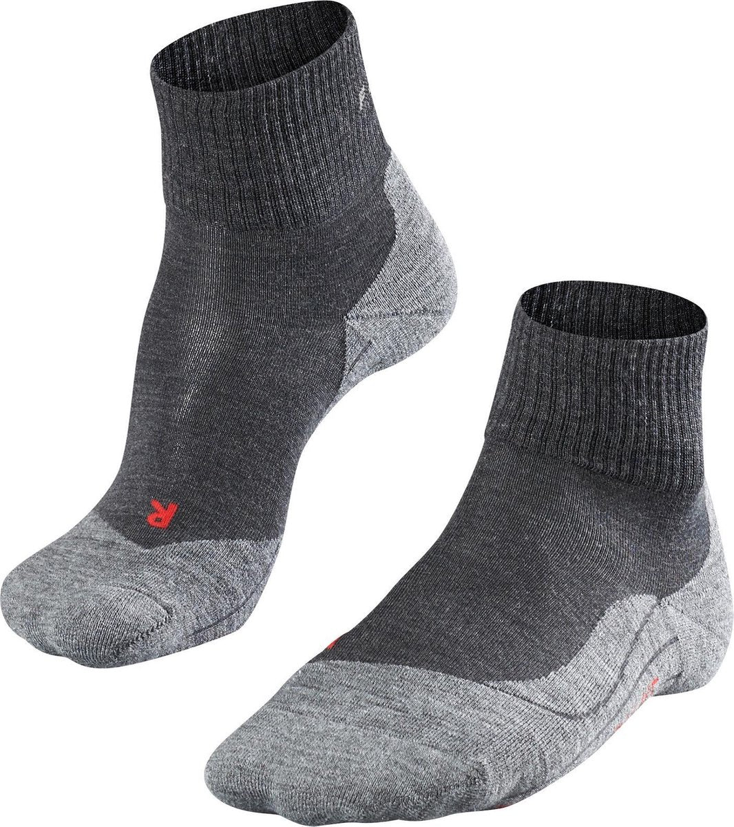Falke TK5 kurze Anti-Blasen-Wandersocken aus dünnem Woll-Funktionsmaterial Damen Grau – Größe 41-42