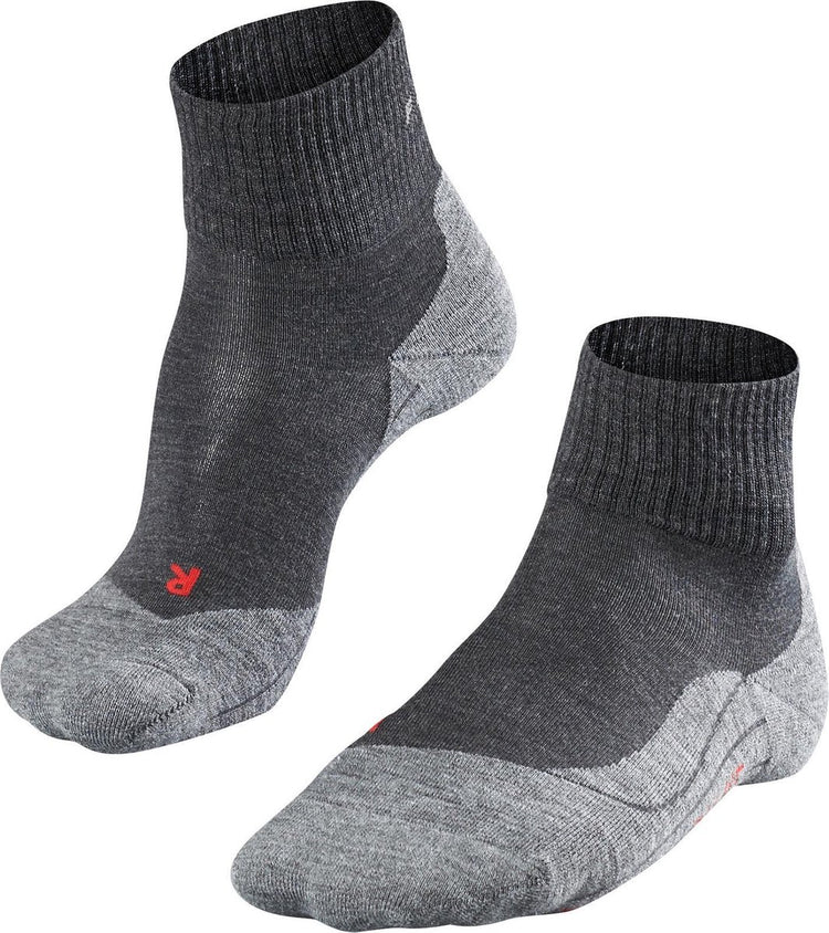 Falke TK5 kurze Anti-Blasen-Wandersocken aus dünnem Woll-Funktionsmaterial Damen Grau – Größe 41-42