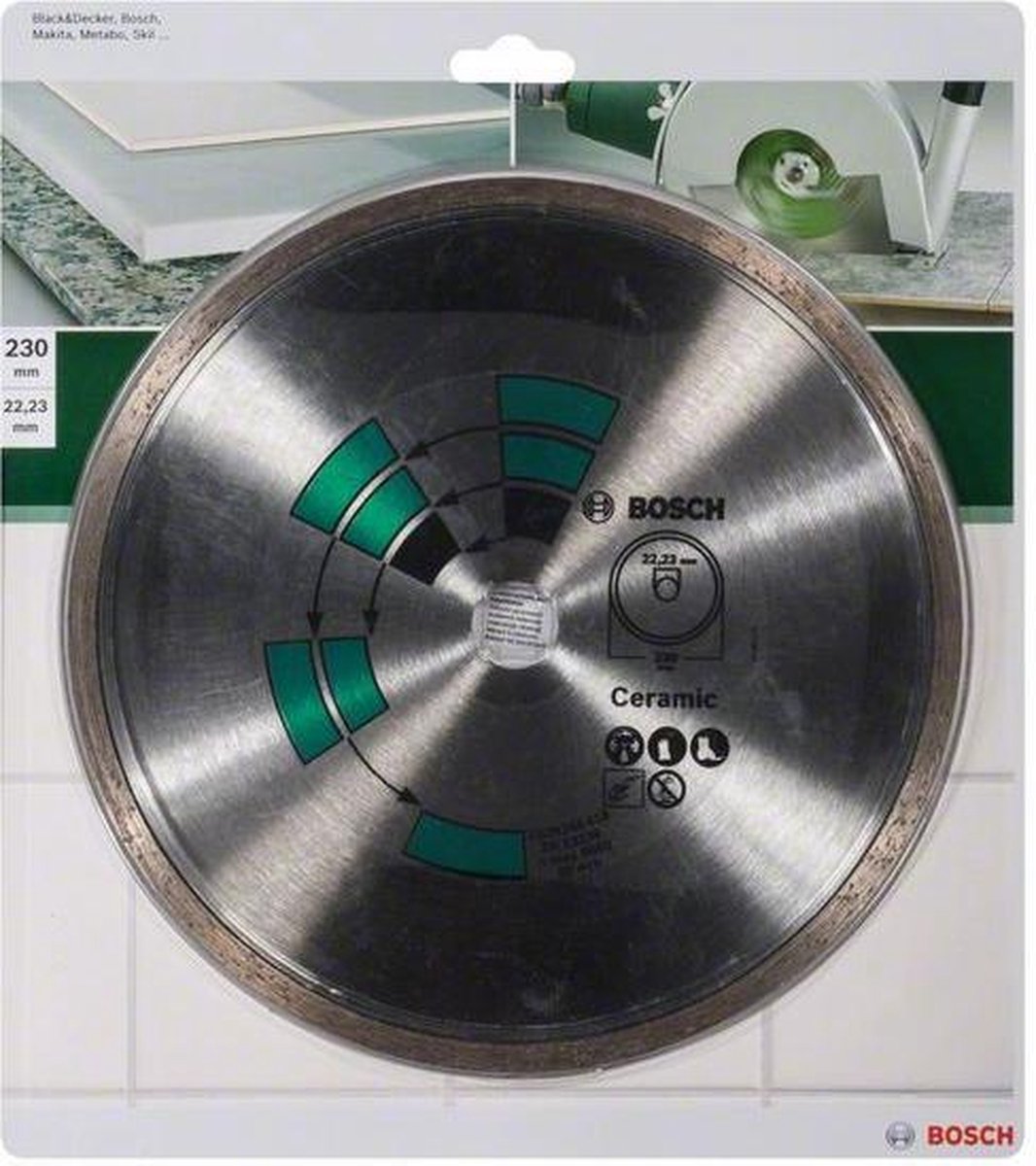 Bosch Diamantschleifscheibe Fliesen Keramik, 230 mm, 22,23