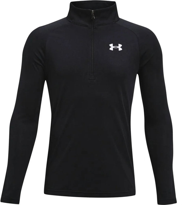 Under Armour UA Tech 2.0 1 - 2 Zip Unisex-Sporttrikot – Schwarz – Weiß