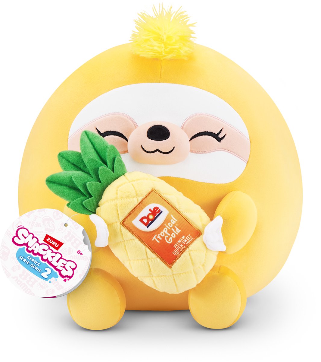 Snackles-Serie 2 – Faultier Sandy mit Dole-Ananas – 20 cm von Zuru