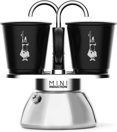 Bialetti Mini Express Induktion 2 Tassen – Espressokocher – induktionsgeeignet – inklusive 2 Espressotassen