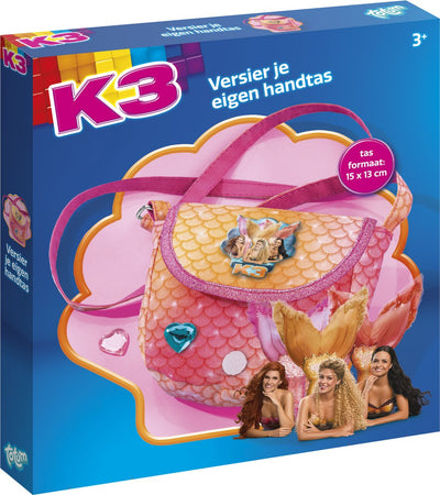 Totum k3 Bastelset Handtasche Meerjungfrau verzieren 15 x 13 cm inkl. Strassherzen und K3-Spielzeug-Bastelset für Mädchen