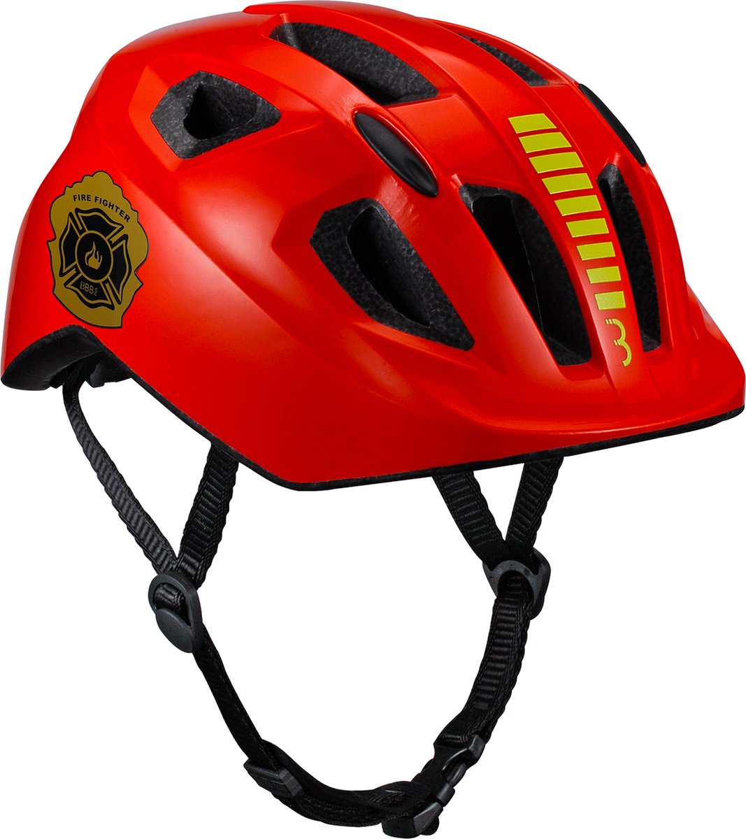 BBB Cycling Hero Kinderhelm Fahrrad Rot - Verstellbar - Waschbare Polsterung - Klein: 1 - 3 Jahre - Fahrradhelm Mädchen und Jungen - Fahrradhelm Kinder - Feuerwehrmann - BHE-172