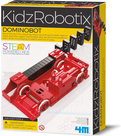 4m Wissenschaft und Spiele – Domino-Bot – inklusive Dominosteine – Bausatz – Kidzrobotix – 8+
