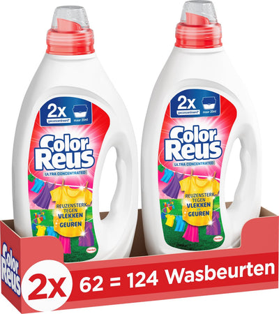 Color Giant ultrakonzentriertes Gelwaschmittel | 2 x 62 Wäschen | 124 Wäschen | Wertverpackung