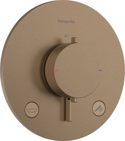Hansgrohe Ecostat Comfort S – Einbauthermostat – 2 Funktionen – Duschthermostat – Sicherheitskombination EN1717 – Bronze gebürstet