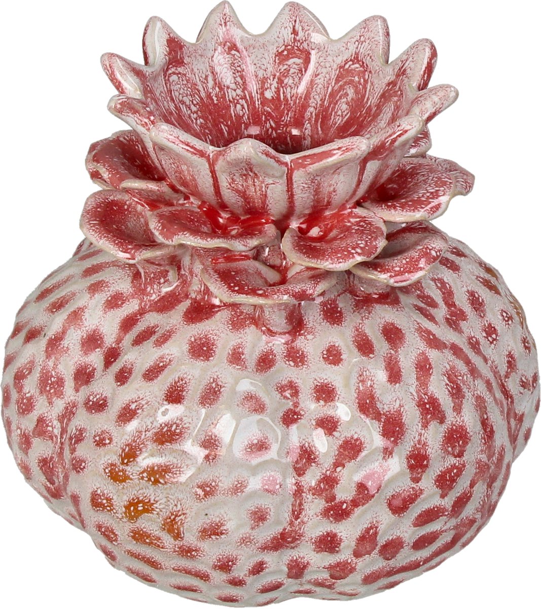 HD Collection Vase Steinzeug rosa 17,5x17,5x15,5cm