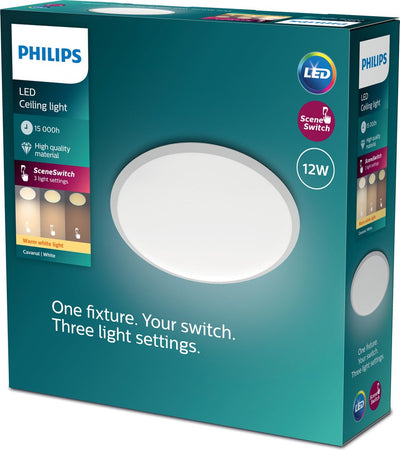 Philips LED Philips Cavanal Deckenleuchte – weiß – rund – klein – warmweißes Licht – 12 W